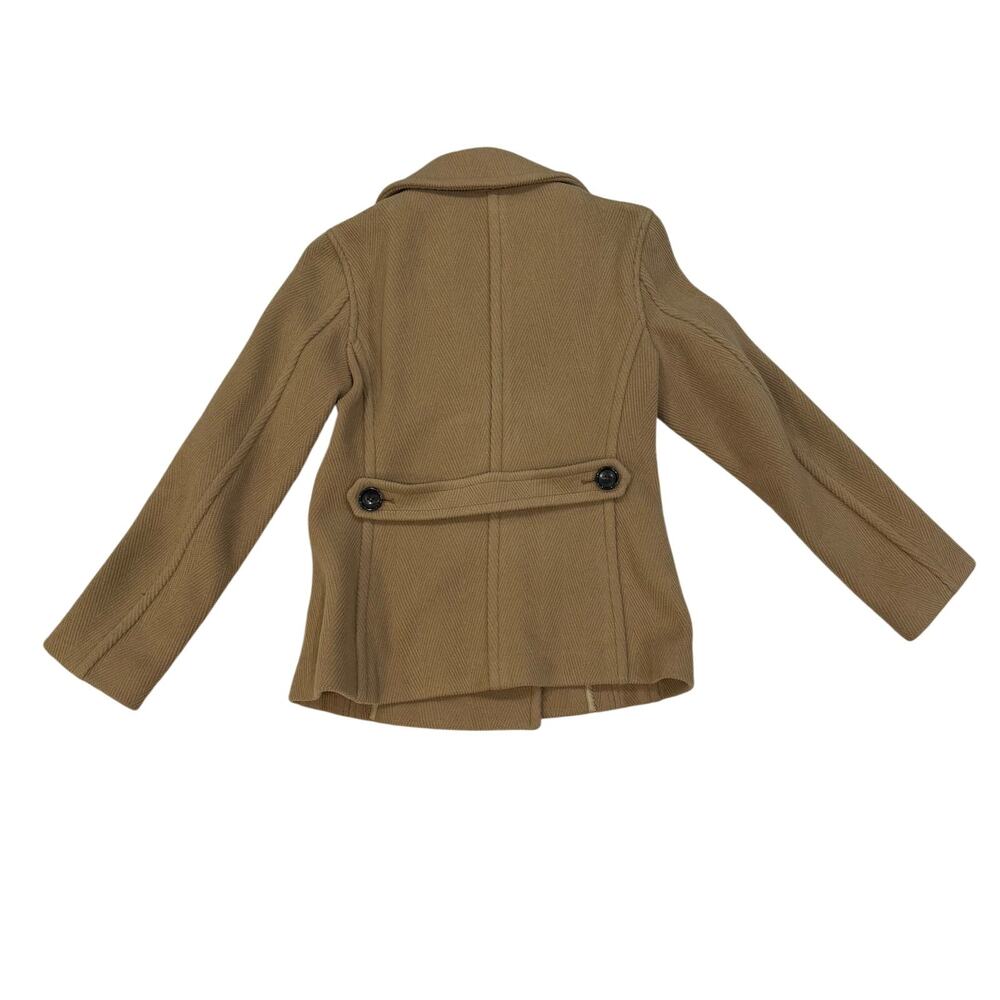 Kumikyoku Wool Cashmere Double Breasted Coat Women Camel Herringbone Lined - Picture 2 of 8